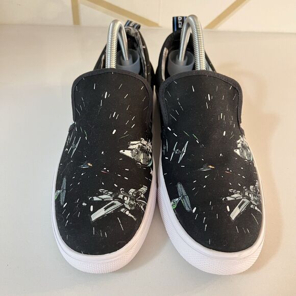 NEW STAR WARS x TOMS Trvl Lite Black Space Print Slip On Shoes Women's 9/Men's 7 - Picture 3 of 14